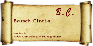 Brusch Cintia névjegykártya